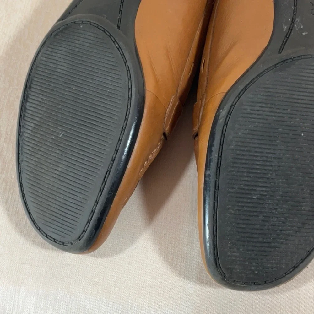 Enzo Angiolini Brown Leather Loafers with Buckle Detail-Size 6M